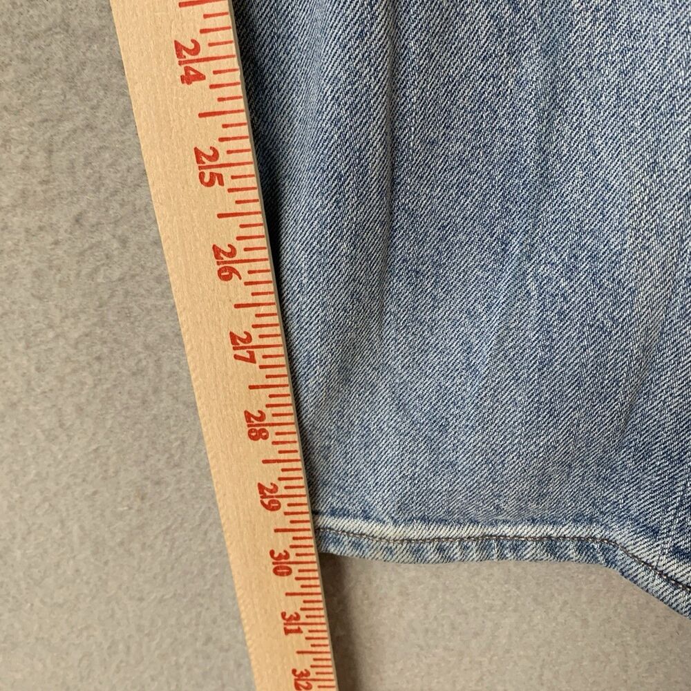 American Eagle Jean Women Size 00 Blue Baggy Tapered Y2K Distressed Retro - Picture 6 of 8